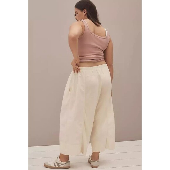 Daily Practice by Anthropologie Take Heart Capri Pants Wide Leg Pearl M 280805 - Picture 2 of 11